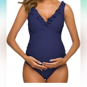 Tempotrek One Piece Maternity Swimsuits Ruffle Flounce Swimwear Size M